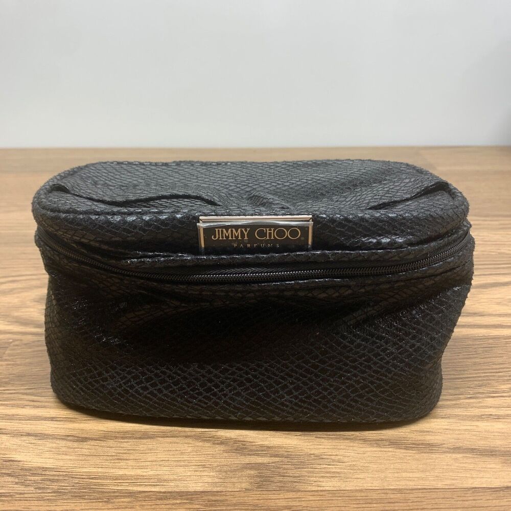 Jimmy Choo Parfums Soft Fabric Black Cosmetic Bag Travel Makeup‎